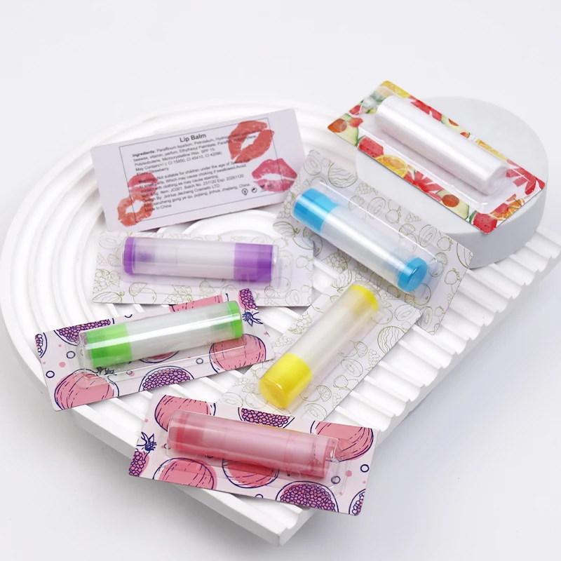 High Quality Portable Exquisite Pack Plumping Deep Moisturizing Chapstick Hydrating Clear Plastic Custom Lip Balm Blister Pack 