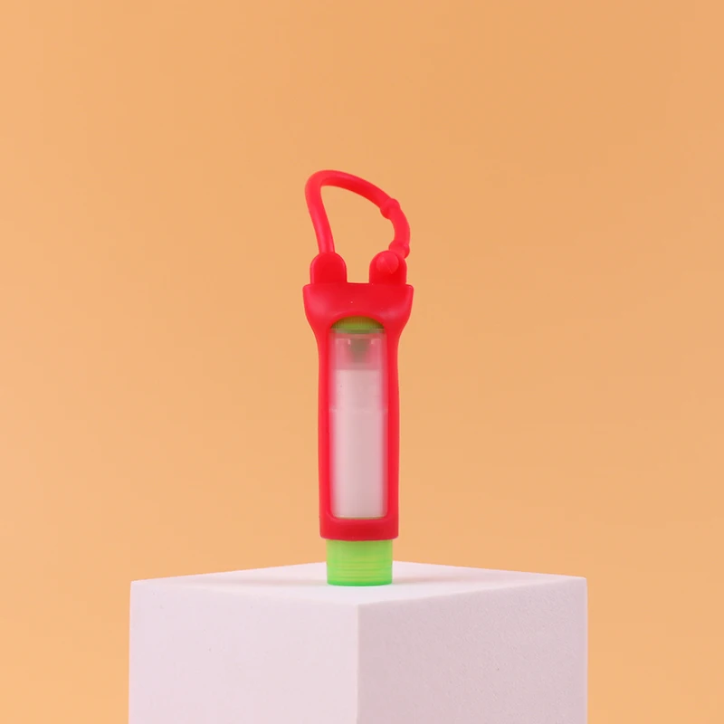 Logo personnalisé Portable nourrissant naturel lanière Chapstick organique vanille repulpant étui en caoutchouc de silicone porte-baume à lèvres pour les enfants 